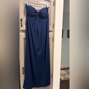 Strapless Maxi Dress, empire waist, removable padded bra, knot tie at bust, Med
